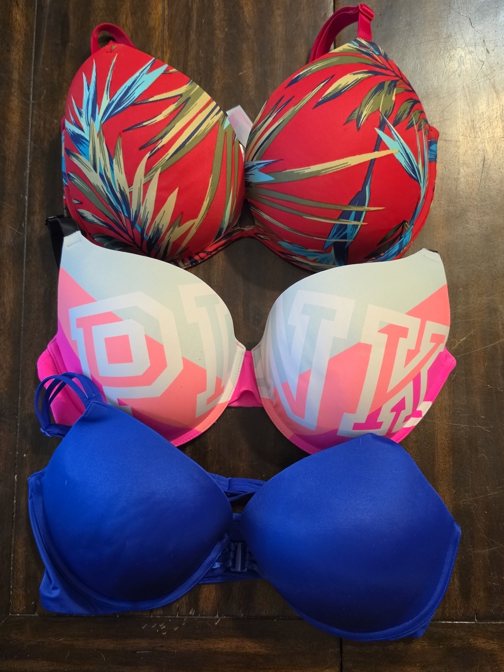 Victoria's Secret PINK Push-Up Bra Bundle - Lot of 3 (Size 36DD)